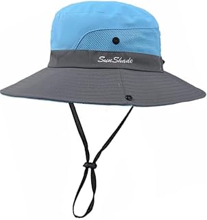 Summer Hat for Women Breathable UV Protection Wide Brim Foldable Beach Hat with Ponytail Hole