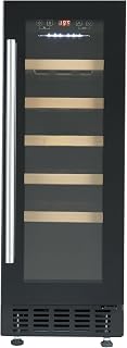 Cookology 60L Under-Counter Wine Cabinet - 20 Bottle - Black | 20 Bottle Capacity - 5 Sliding Shelves - Digital Temperature Control - Reversible Door