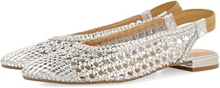 GUATAVITA Women's Braided Leather Ballet Flats in Black Colour