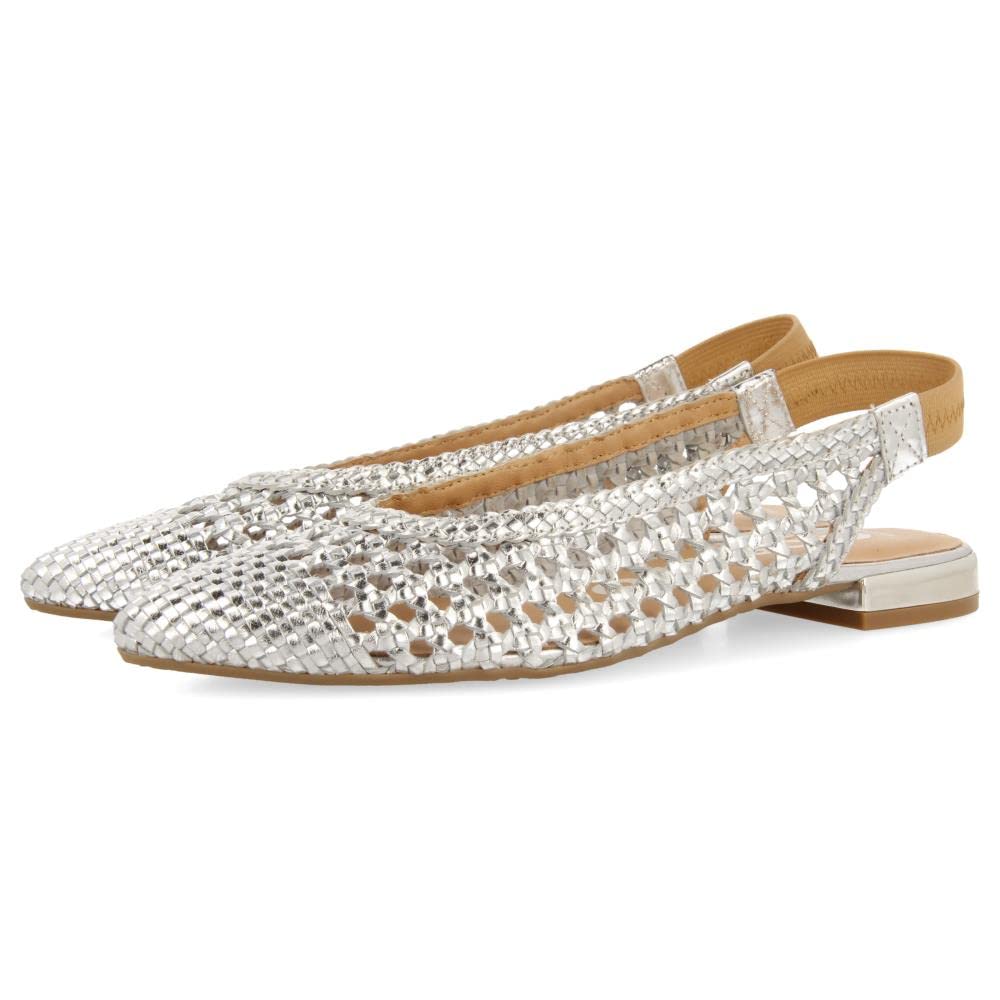 GUATAVITA Women's Braided Leather Ballet Flats in Black Colour