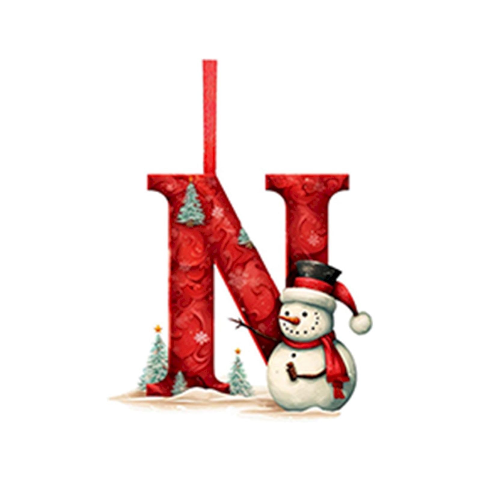 26 Pcs Christmas Letters Ornaments Personalized A-Z Hanging Christmas Tree Decor