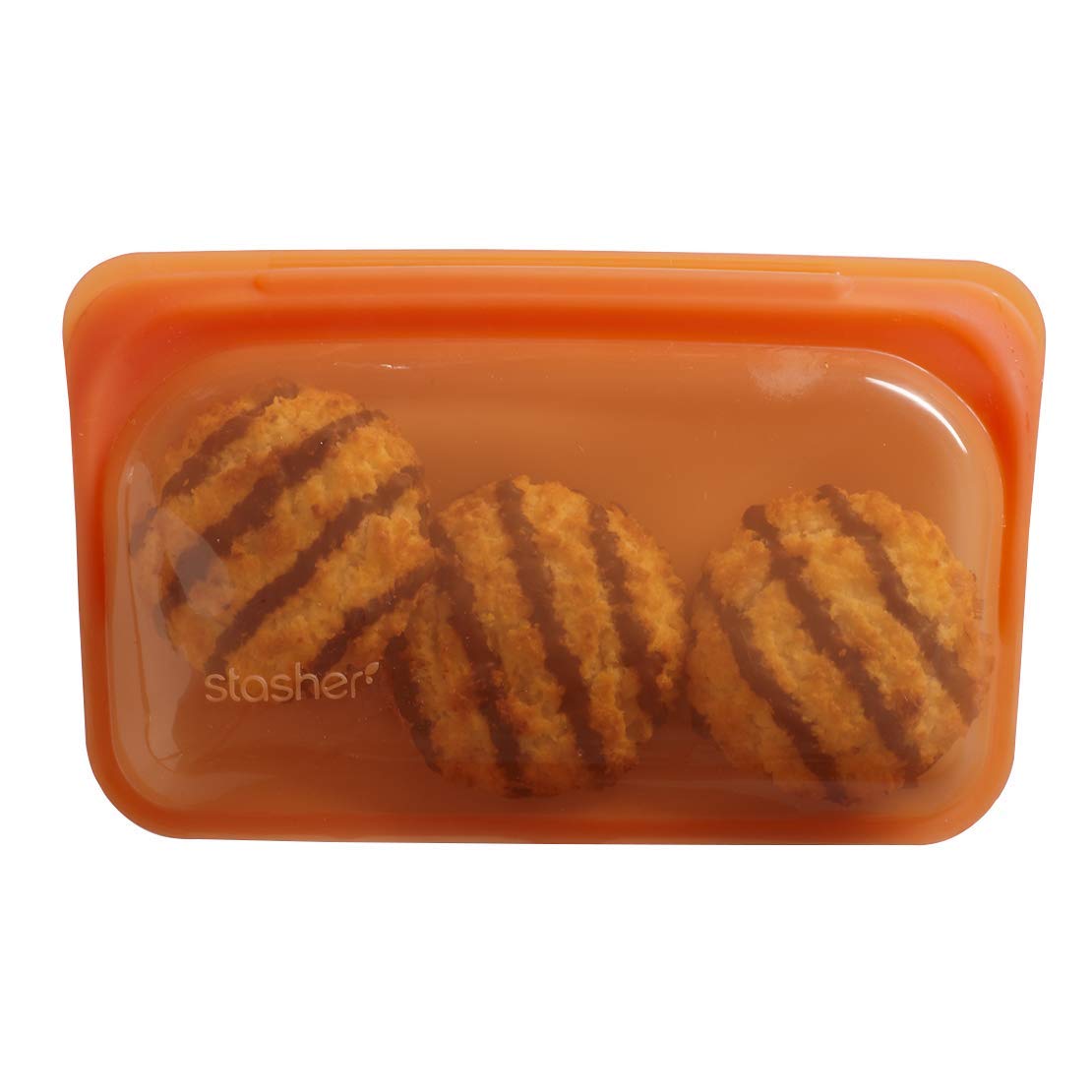 Stasher Premium Silicone Reusable Food Storage Snack Bag, Citrus, Microwave, Sou