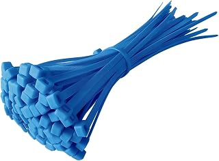 100 Pcs Cable Zip Ties Multipurpose Self Locking Nylon Cable Cord Management Plastic Wire Ties for Home, Office, Garden, Workshop and More (Blue/6")