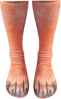 Funny Christmas Gift 3D Animal Paw Socks Dog Socks Adult Men Women Teenager Funny White Elephant Gift