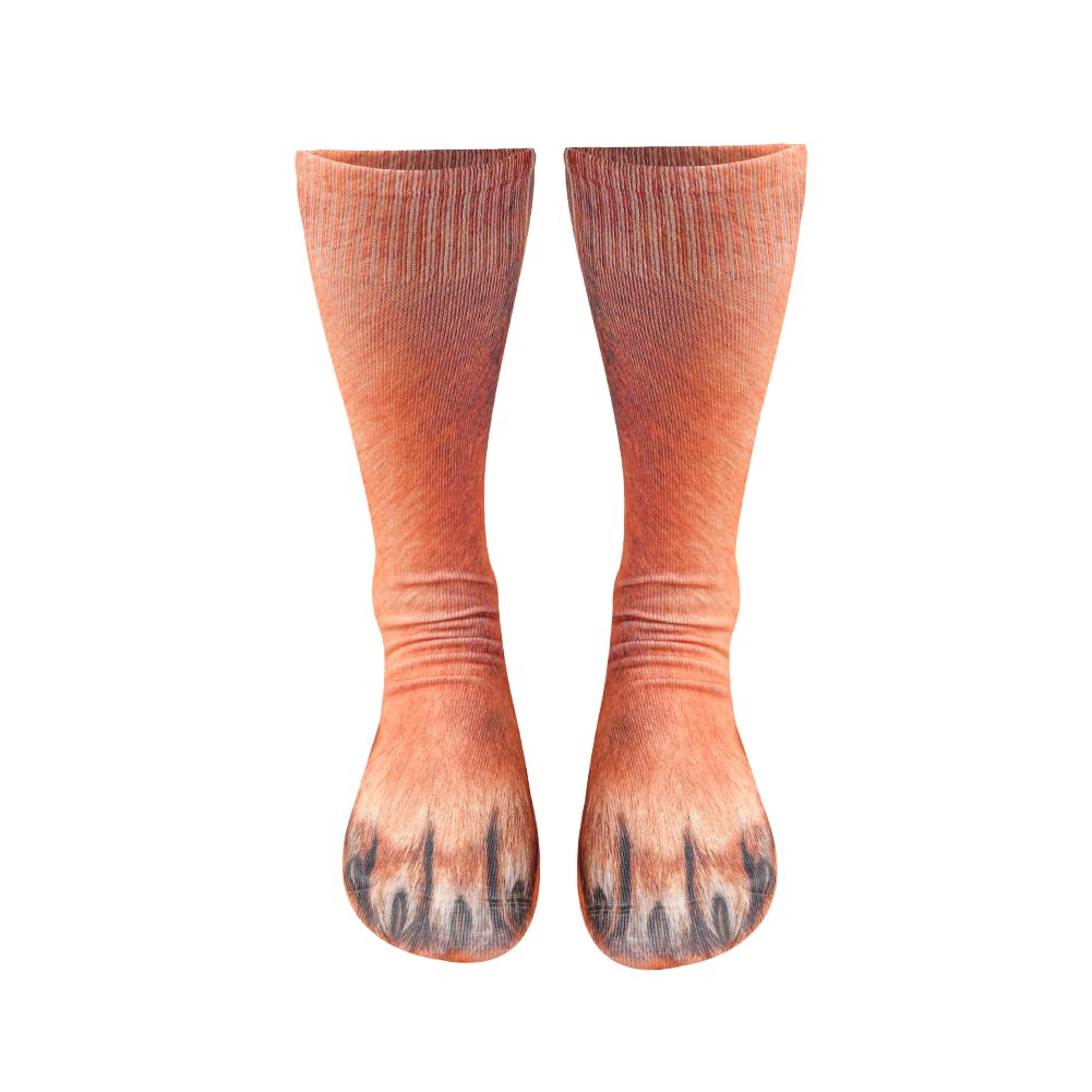 Funny Christmas Gift 3D Animal Paw Socks Dog Socks Adult Men Women Teenager Funn