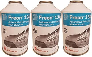 Chemours Brand R134a Refrigerant Freon for MVAC use in a 12-Ounce Self-Sealing Container (3 Pack)