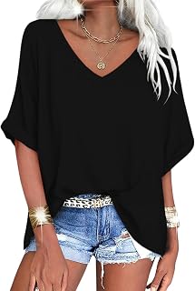 UNCLECAT womens oversized v neck t shirts for women,summer short sleeve shirts for women,loose casual tops