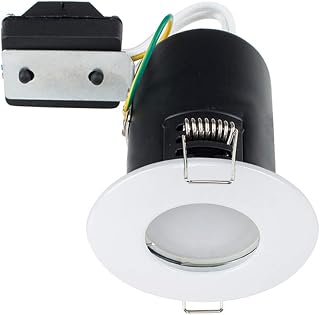 MiniSun | Fire Rated White Domed GU10 Ceiling Downlights | Bath Recessed Lighting, Home Décor & Improvement Essential | Pack of 6 | Mains Wired