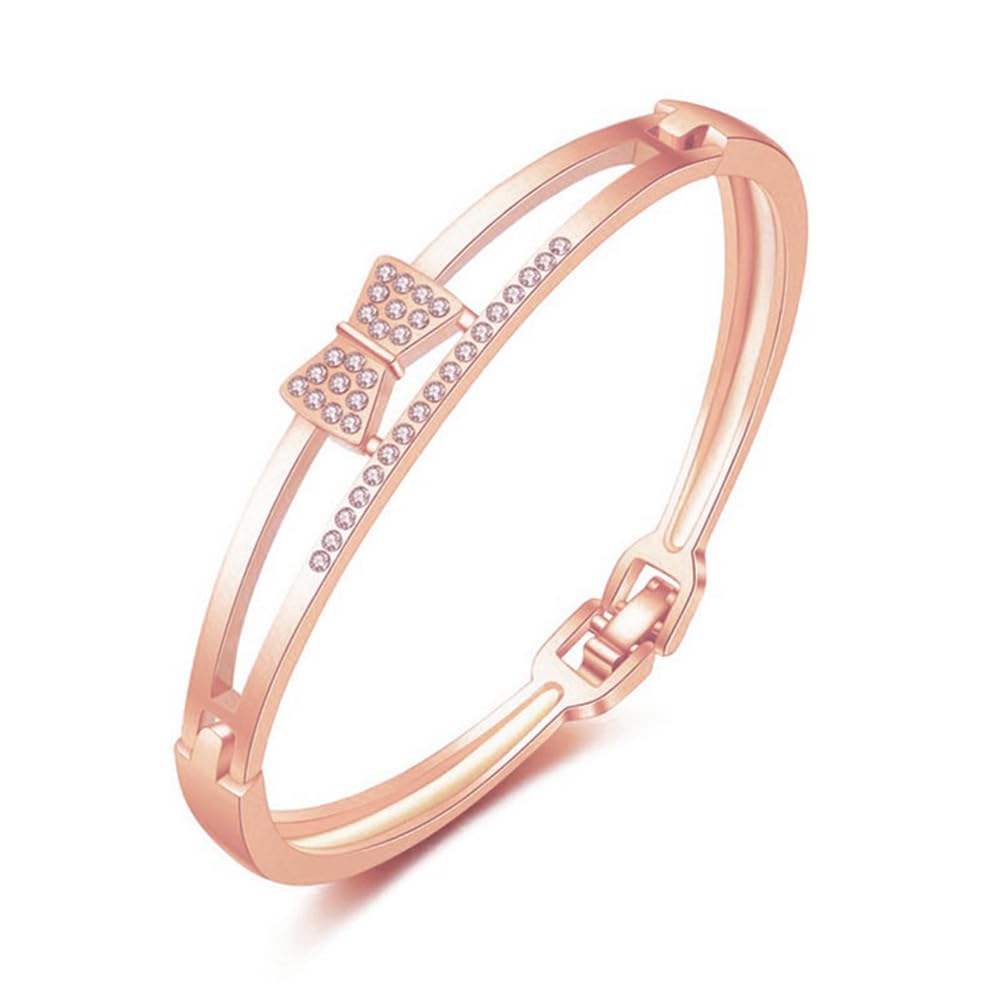 Gold Cuff Bracelet for Women Trendy Dainty Luxury Ribbon Bangle Bracelet Stainle