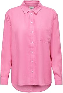 Only Shirt Solid Colored Linen Blend Shirt