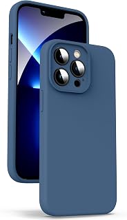Supdeal Liquid Silicone Case for iPhone 13 Pro, [Camera Protection] [Microfiber Cover] [4 Layer Protection], Ultra Thin and Comfortable Grip Case, 6.1 inch, Blue