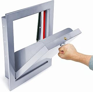 Universal 15” x 18” Trash Chute Door - 2" Trim - 100% Stainless Steel Bottom Hinged Doors, Fire-Rated, UL Approved, Self Closing, T Handle Lockable & Positive Latching. Laundry & Rubbish Solutions.