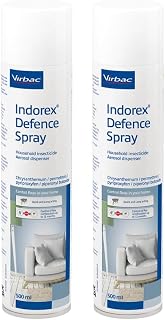 Virbac Indorex Defence Flea Spray for the Home | Kills Fleas | 2 x 500ml | Kills cat & dog adult fleas and dust mites in the home on contact; up to 12 months protection; treats a 3-4 bed house