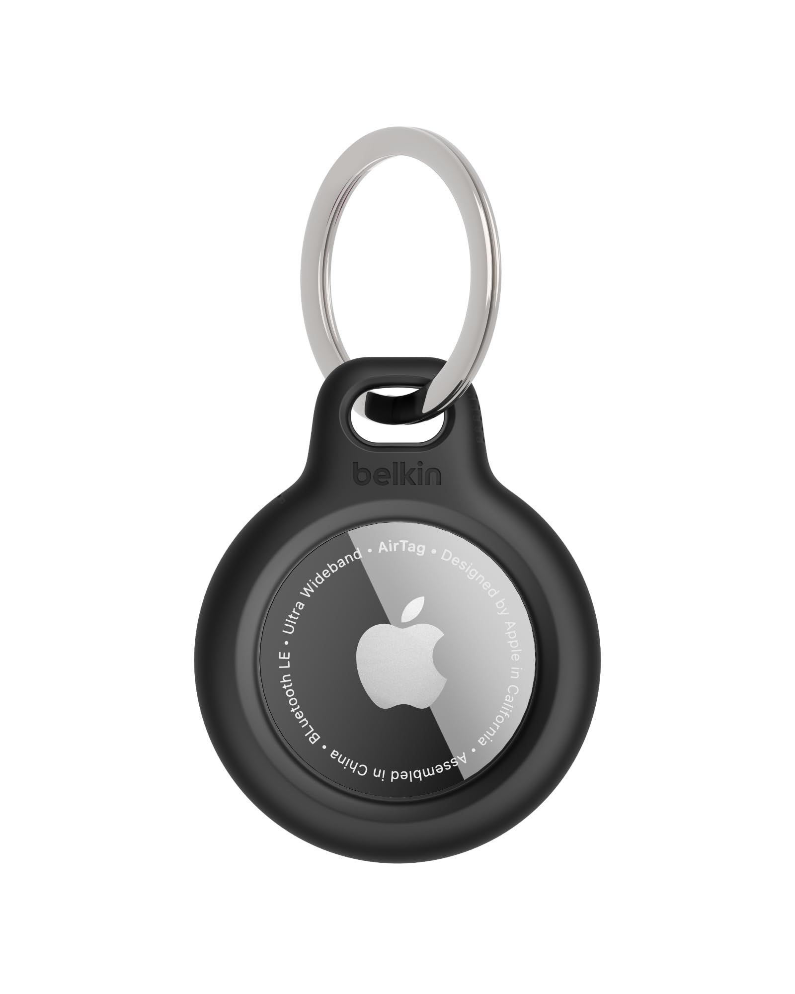 Belkin Apple AirTag Holder with Key Ring, Secure Case for AirTag - Black | Secur