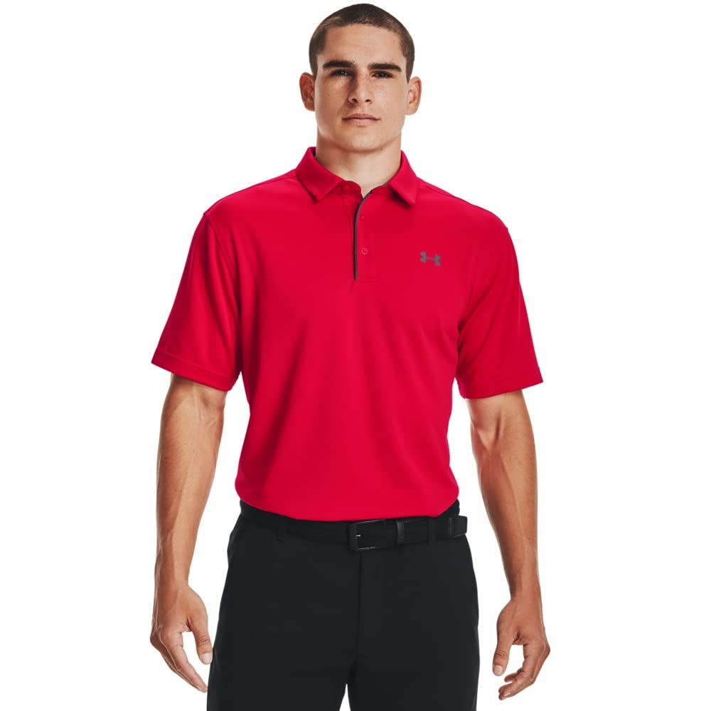 Under Armour Tech Men's Polo Shirt,Red/Graphite,Large