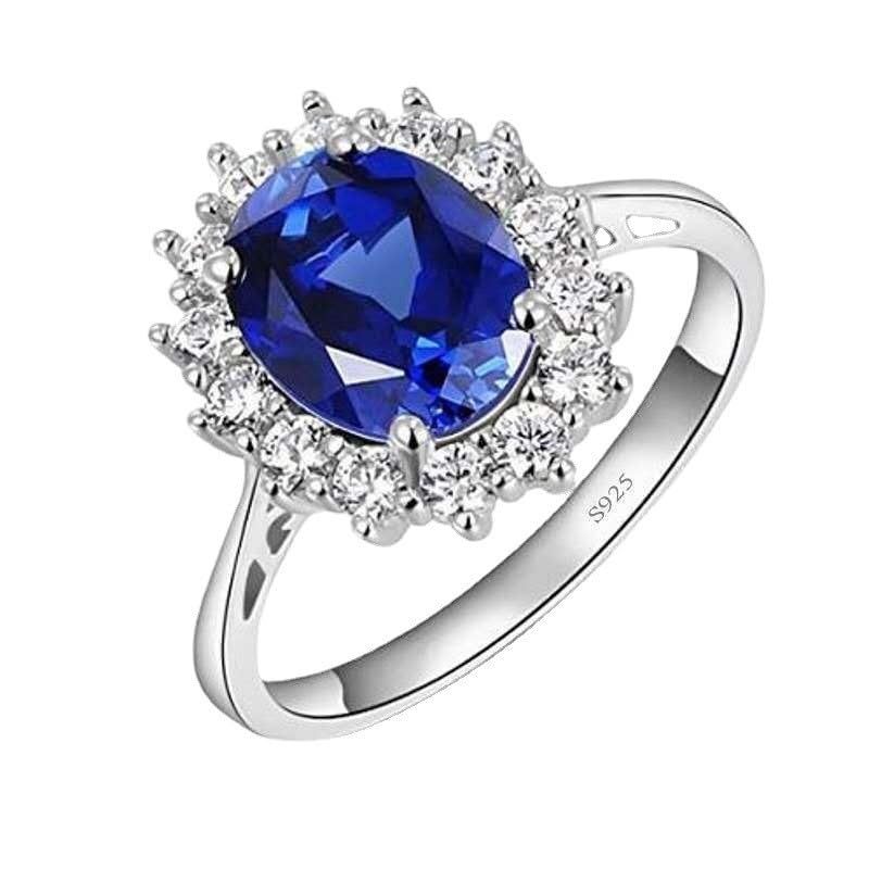 LRGKMCWTOB 925 Sterling Silver Crystal CZ Stone Ring for Women, Charm Temperamen