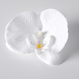 10 Pcs Artificial Flowers White Silk Orchid Artificial Flowers Arrangements for Home Bathroom Office Table Centerpiece Shelf Wedding Decoration