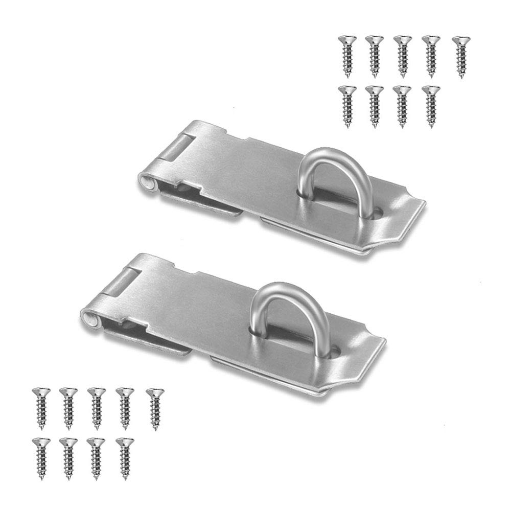 Door Locks Hasp Latch, 5 Inch Stainless Steel Safety Packlock Clasp Hasp Lock La