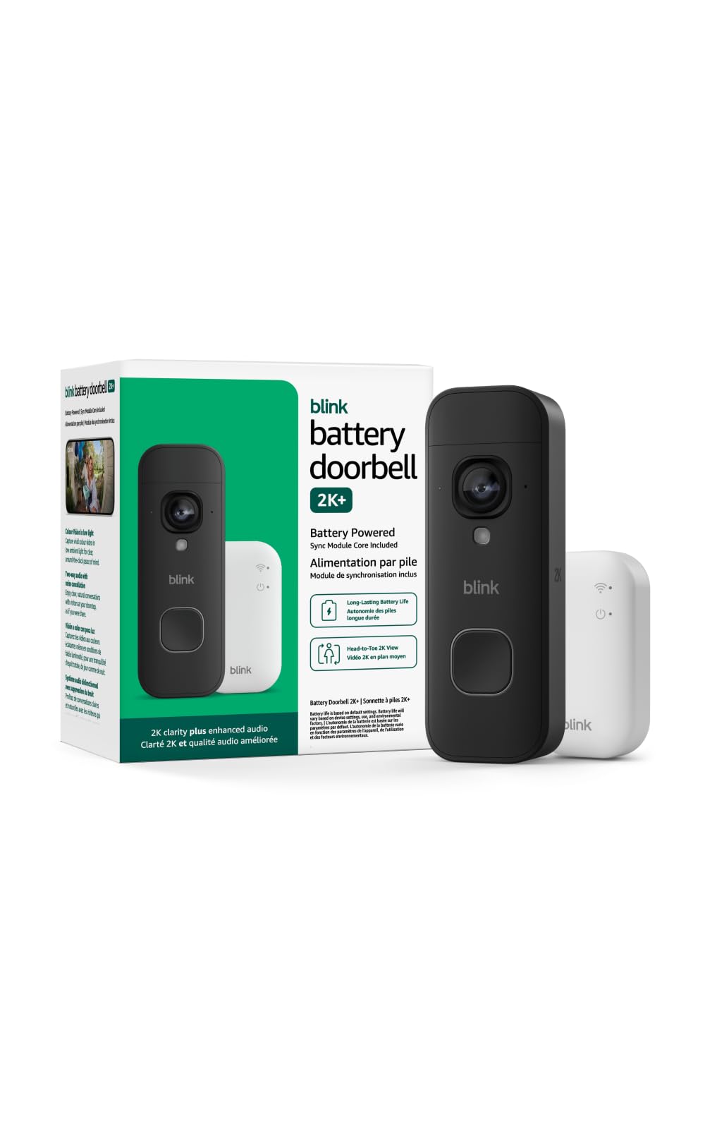 Blink Battery Doorbell 2K+ (newest model) — Wireless video doorbell, 2K video re
