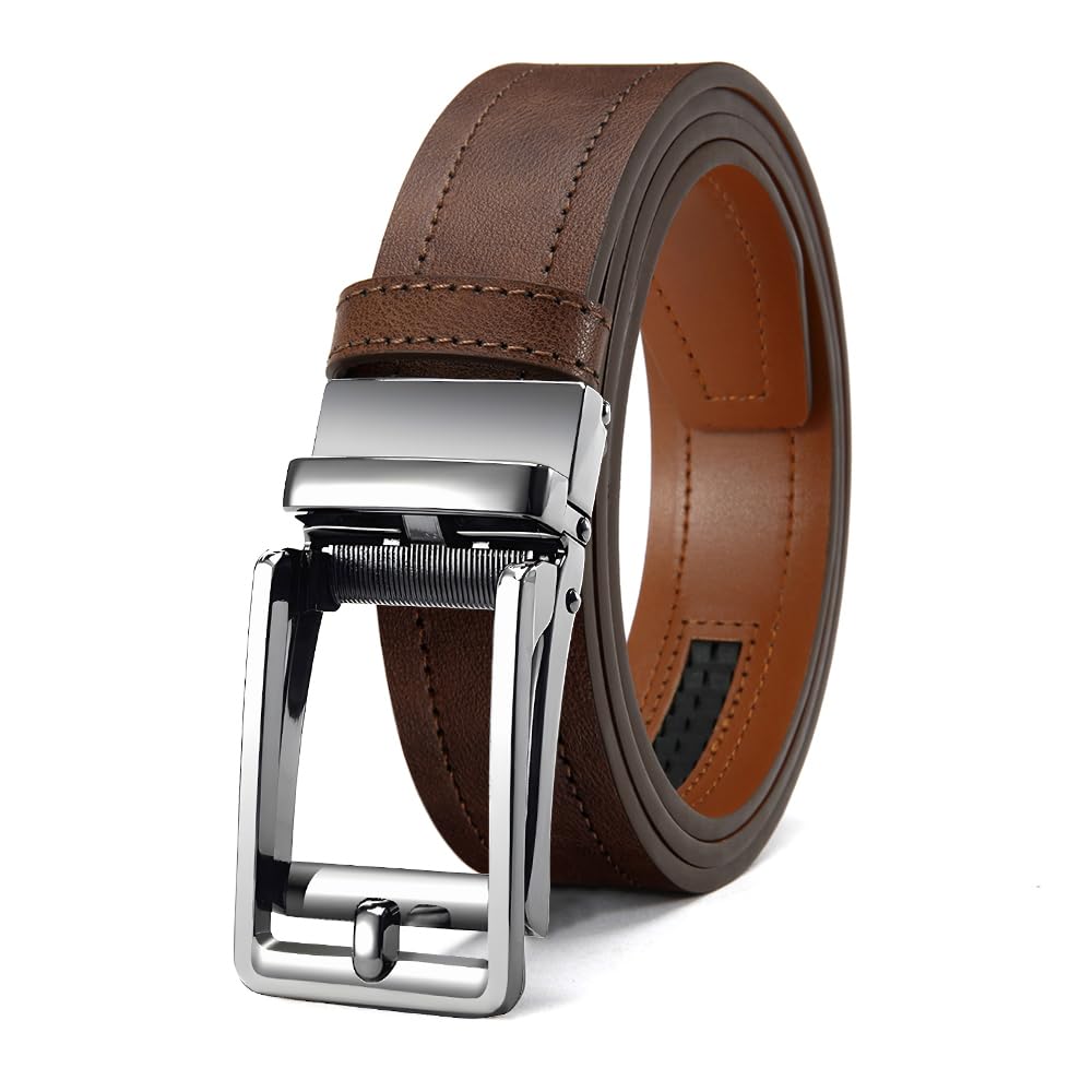 Mens Dress Belt - 1.25" Leather Ratchet Belt - Comfort Click - Perfect Companion