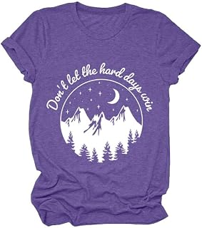 GAQEUWR Motivational T-Shirt for Women, Don't Let The Hard Day Win Shirt, Mental Health Inspirational Short Sleeve Tops