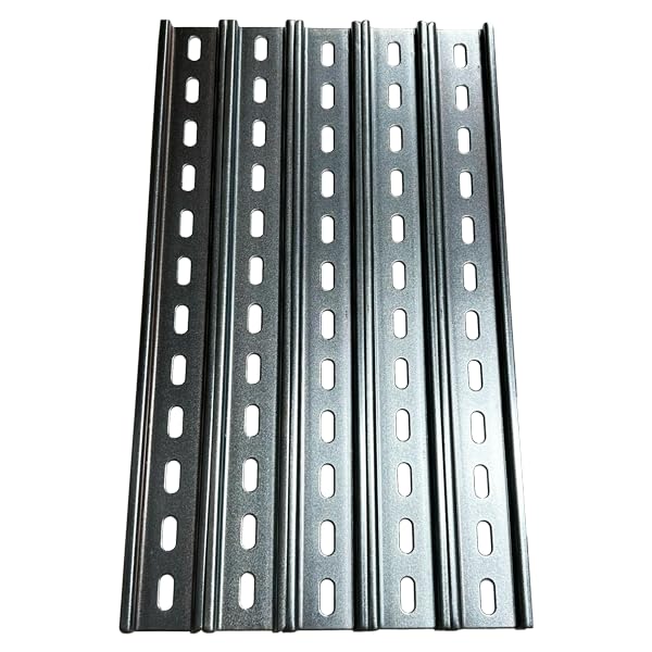 International Connector T&G 5 Pieces DIN Rail Slotted Zinc-Plated Steel RoHS 35m