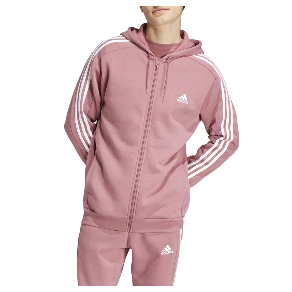 adidas Essentials French Terry 3-Stripes Full Zip Hoodie Men's Jacket