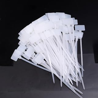 100pcs Colorful Nylon Cable Ties with Marker Tag Cable Self-Locking Zip Ties Office Plastic Loop Wire Wrap Tie Straps White