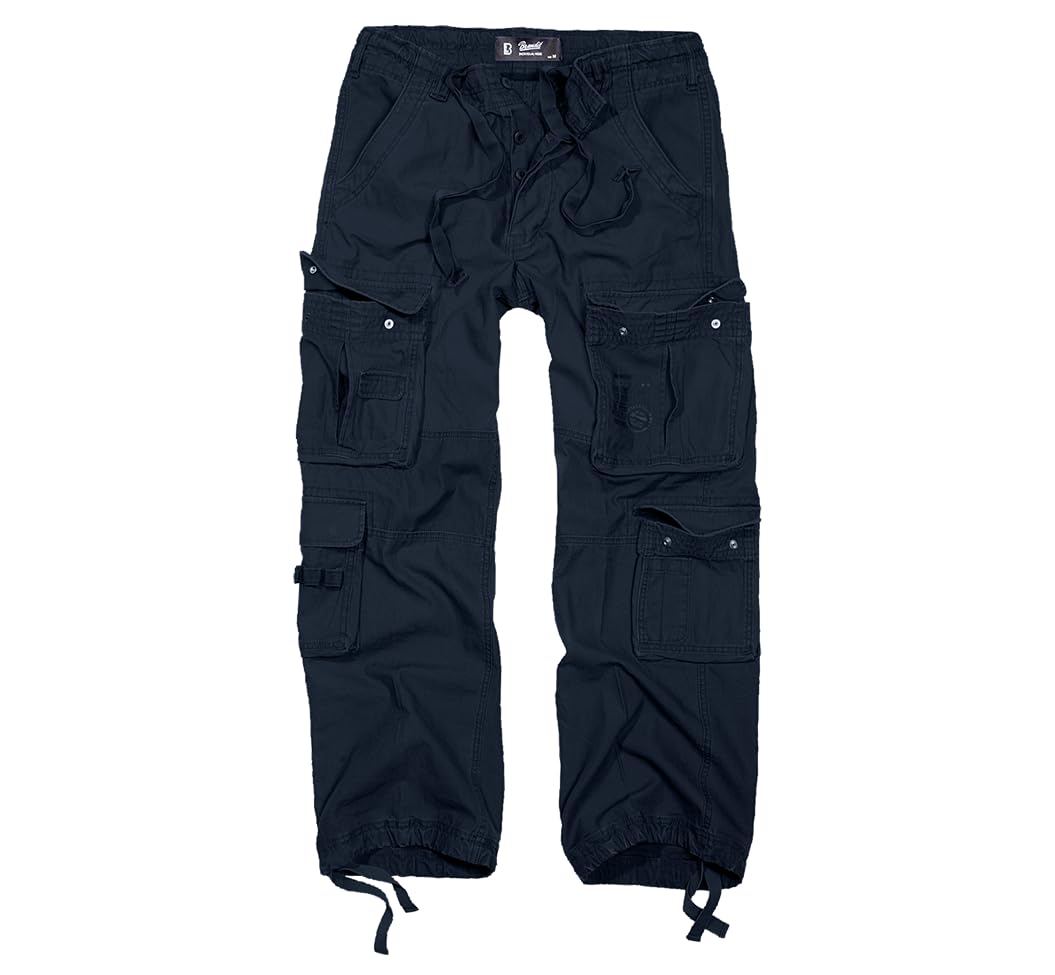 Brandit Pants Pure Vintage Man Cargo Pants Anthracite 100% Cotton Wide