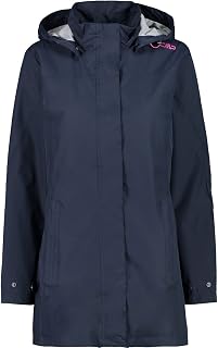 CMP - Women's Hooded Jacket with Snaps - Black Blue, XL