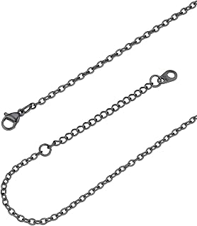 FOCALOOK Fine Necklace Women 2mm Basic Chain Rolo 316L Stainless Steel Small Round Link Necklace 45-70cm Simple Minimalist Jewelry