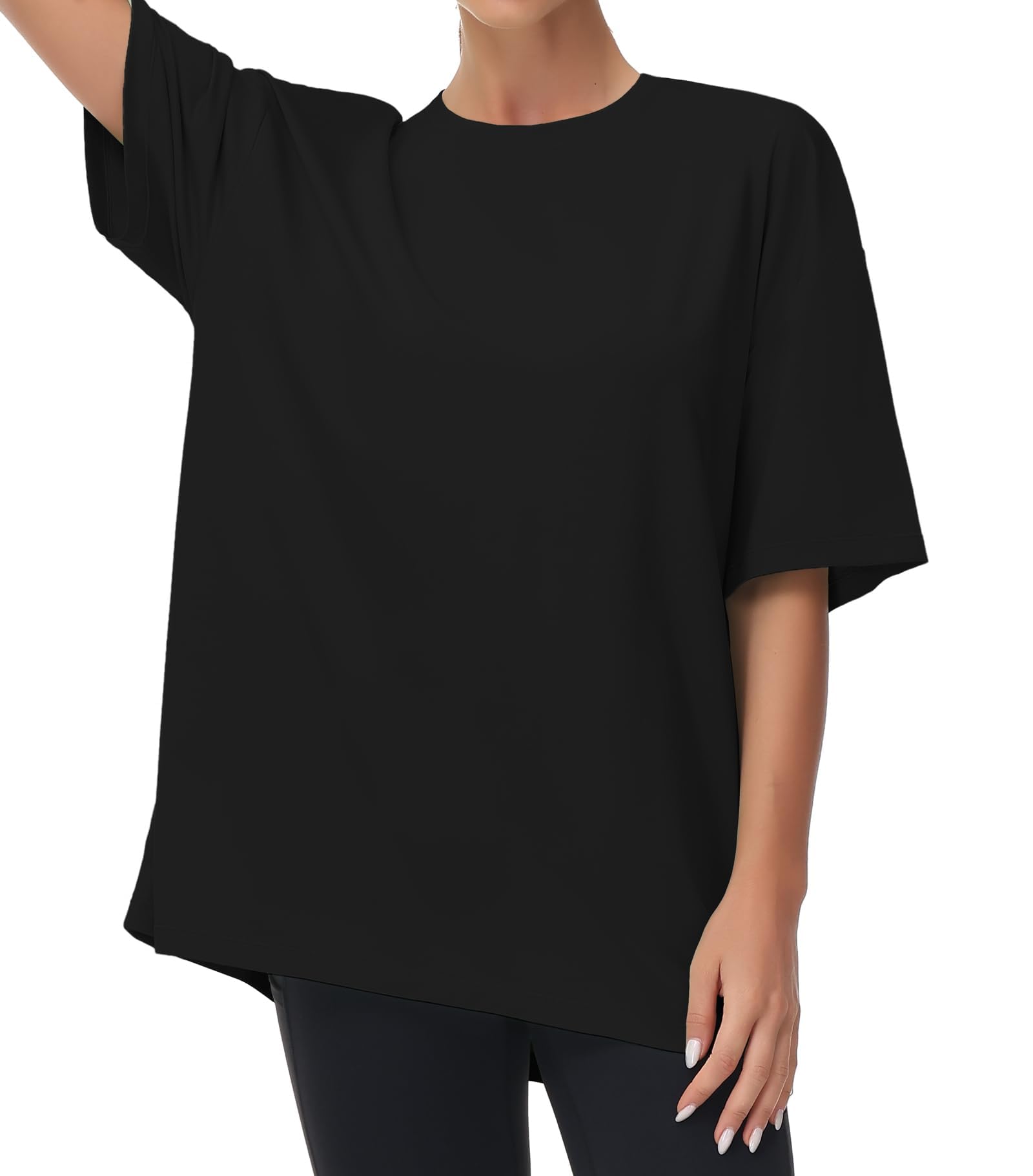 THE GYM PEOPLE Women's Workout Tops Oversized T-Shirts Crewneck Basic Tee | Soft