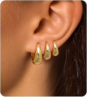 Surgical Steel Small Gold Huggie Hoop Earrings for Women Hypoallergenic