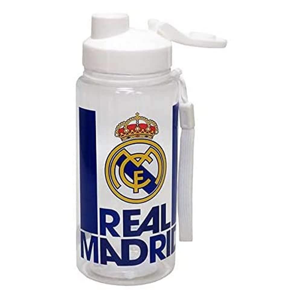 Real Madrid 500 ml Capacity Water Bottle with Safety Mouthpiece, Transparent, Of