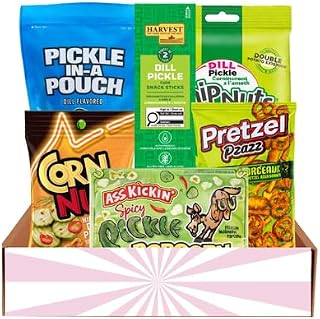 Pickle Snack Gift Basket, Variety Pack With Pickle-flavoured snacks, 6 Treats Gift Box by Lecsa Specialty Snacks