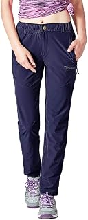 YSENTO Womens Outdoor Walking Hiking Trousers Lightweight Quick Dry Water Resistant Trekking Pants with Zipper Pockets