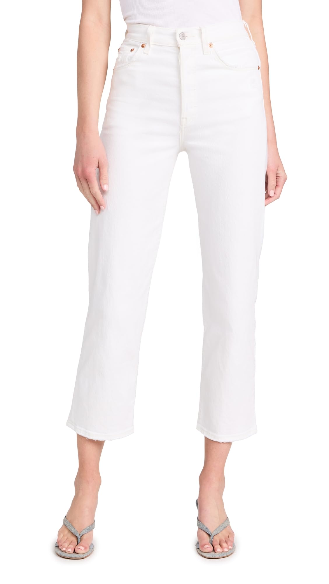 Levi's Womens Premium Ribcage Straight Ankle Jeans