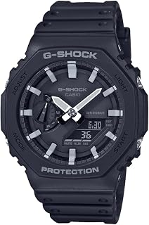 Casio G-Shock Classic Octagon Series Chronograph Dual Display Black Plastic Strap Watch GA-2100-1AER