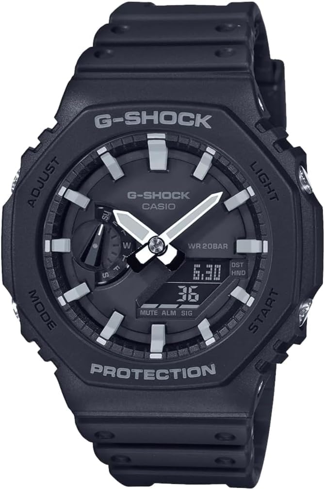 Casio G-Shock Classic Octagon Series Chronograph Dual Display Black Plastic Stra