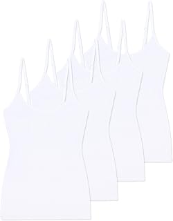 Comfneat Women's 4-Pack Spaghetti Tops Slim Fit Adjustable Straps Camisole