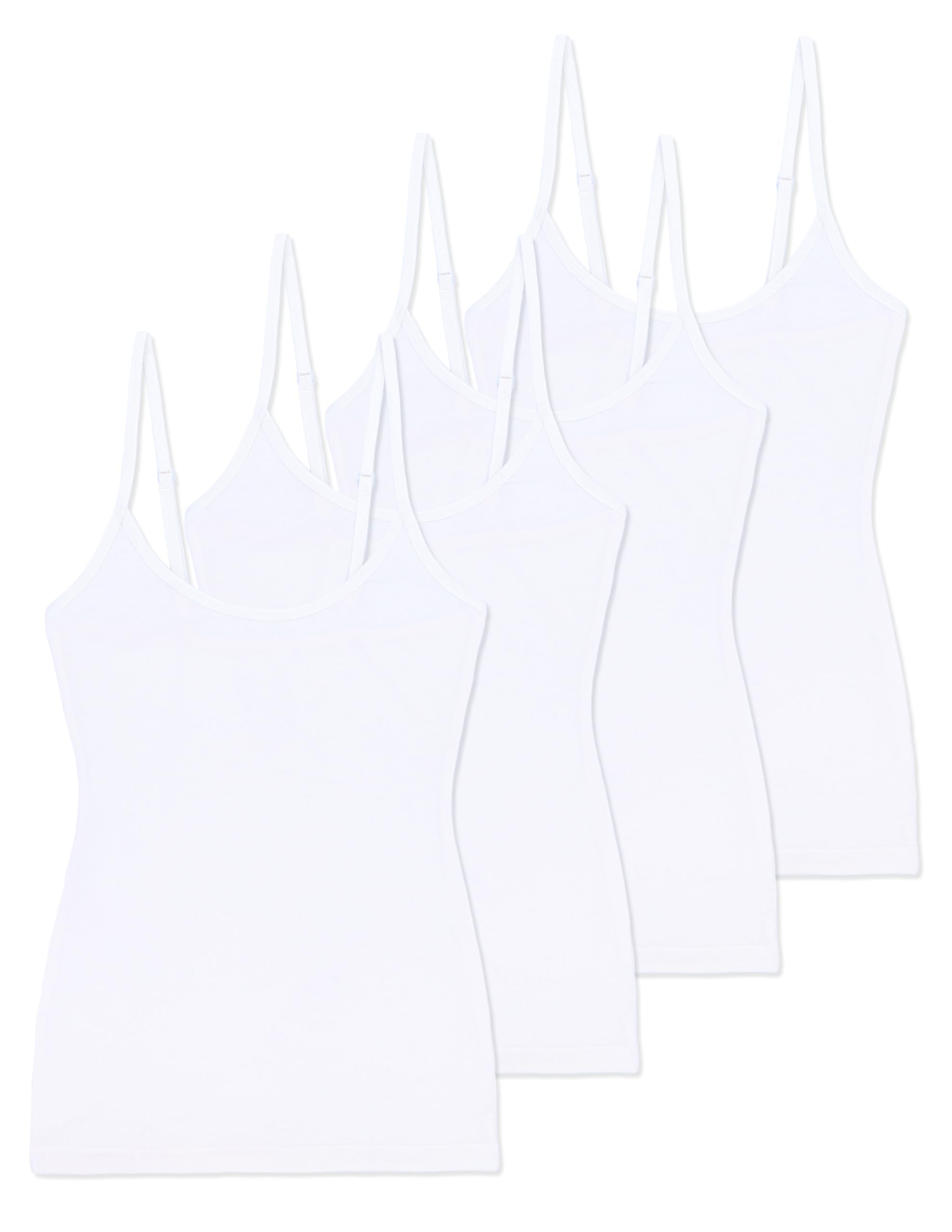Comfneat Women's 4-Pack Spaghetti Tops Slim Fit Adjustable Straps Camisole