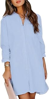 MINTLIMIT Women's Casual Long Sleeve Button Down Shirt Dress Oversize Swimsuit Cover Up for Women 2024 S-2XL
