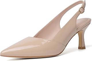 Mostrin Kitten Heels for Women Slingback Pointed Closed Toe Heels Women's Pumps Shoes for Wedding, Party, Commuting