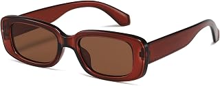 kimorn Rectangle Sunglasses for Women Men Trendy Retro Fashion Glasses 90’s Vintage UV 400 Protection Square Frame K1200