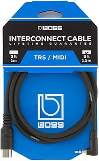 BOSS BMIDI 5-35 3.5 Mm Stereo Jack Midi Angled 3.5 Mm Trs (Male) To 5-Pin Midi (Male) 5 Ft/1.5M Length