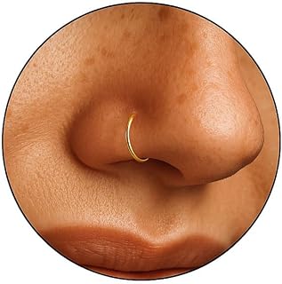 Tiny Gold Nose Ring - 24 Gauge Thin Handmade Gold Nose Hoop - 14k Gold Filled Nose Piercing For Women - Comes with Gift Packaging