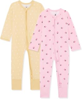 Bramble & Bear 2er-Pack Kleinkind- und Baby-Schlafanzüge für Jungen und Mädchen – Bio-Baumwolle Baby-Nachtwäsche – Mit durchgehendem Reißverschluss