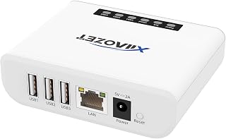 Xiiaozet LK300EW Wireless USB Device Server, 3-Port USB2.0 Sharing | Support printers, scanners and USB devices over Ethernet or WiFi; supports Windows, Mac and Linux.