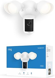 Ring Floodlight Cam 2K (newest model), Wired, Home or business security, Wide-Angle Retinal 2K Video, 6x Enhanced Zoom, Ultra-Bright Floodlights, White