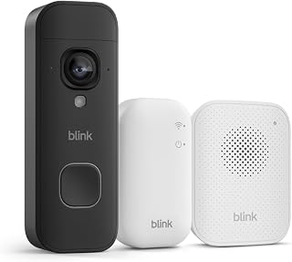 Blink Battery Doorbell 2K+ (newest model) and Blink Chime (newest model) — Wireless video doorbell, 2K resolution, in-home chime, enhanced audio. Sync Module Core included – (Black)
